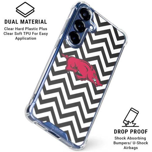 University of Arkansas-Fayetteville Chevron Print Galaxy S25 Clear Case
